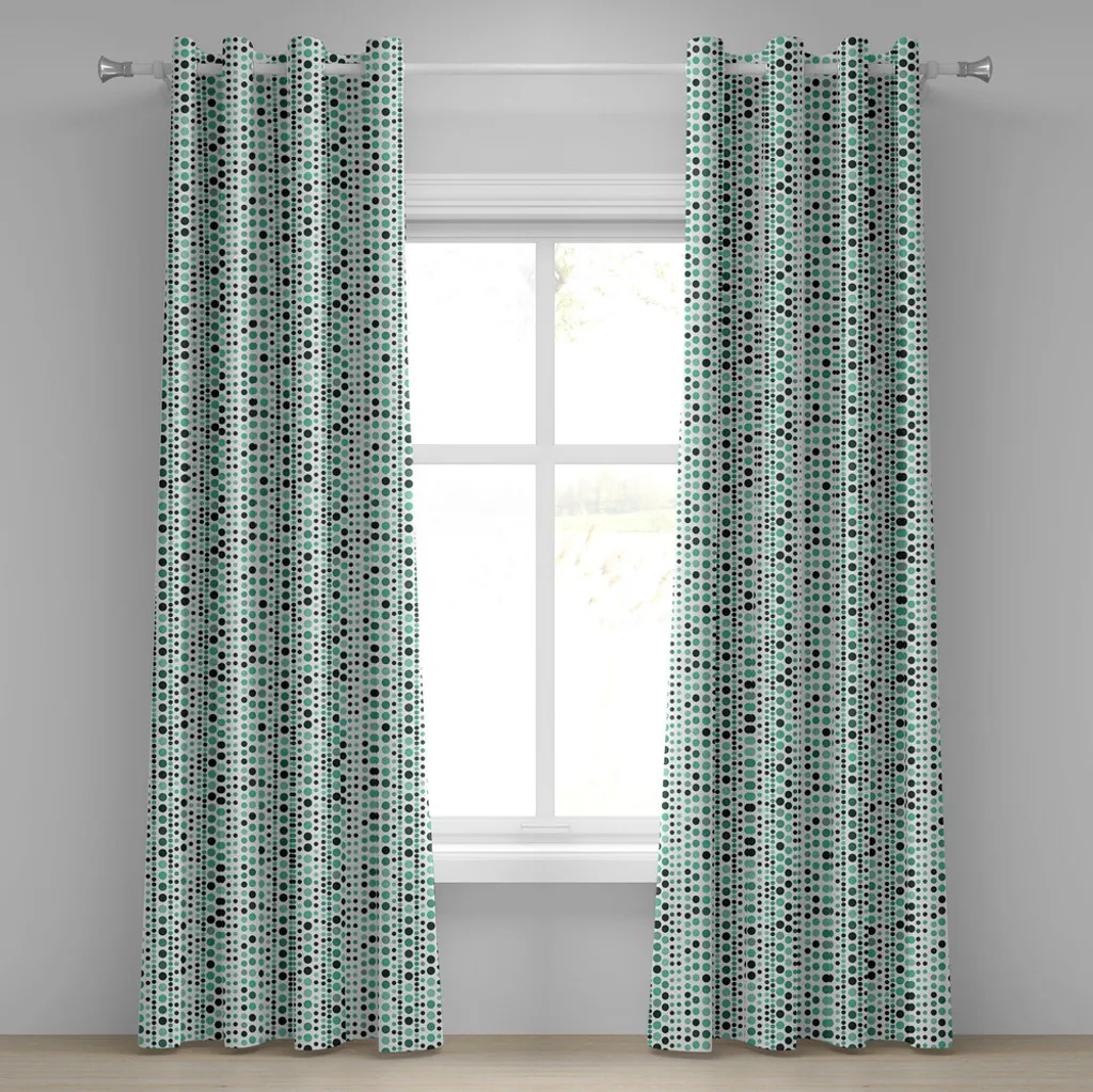 Rideaux salon vintage vert chasseur 2 panneaux 280x245 cm pour baie vitrée