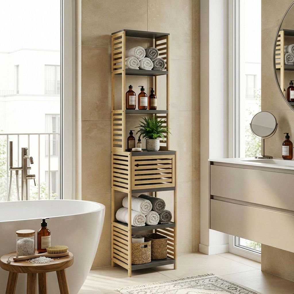 Mobile da bagno "Kydesby" 170 x 39 x 30 cm con 1 anta e 5 Immagine del prodotto 