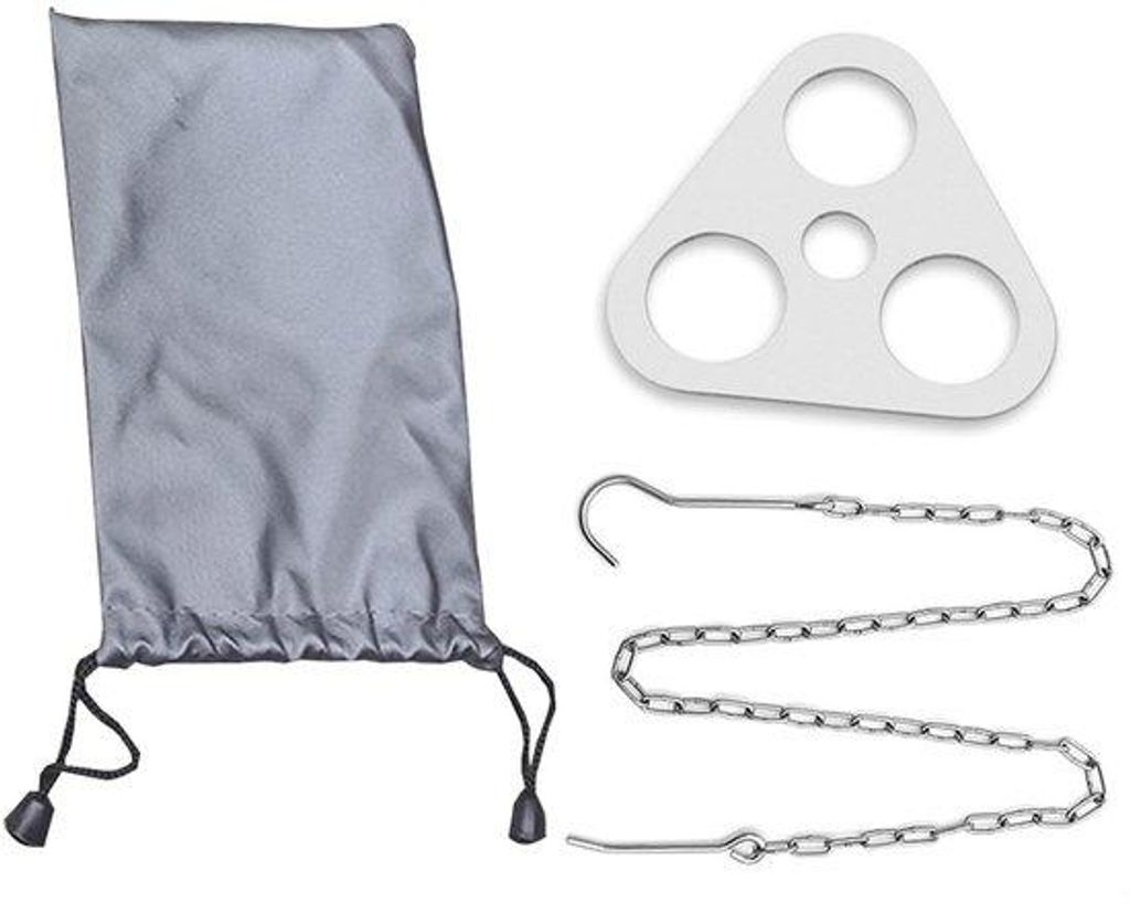 Drei-Fuß-Ständer für Feuerstelle - Camping-Stativ aus Edelstahl - Verstellbare Kette