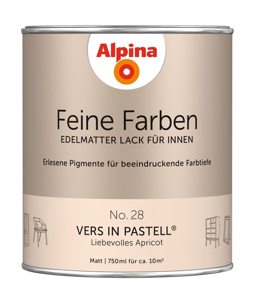 Alpina Feine Farben Lack No. 28 Vers in Pastell - apricot Produktbild 