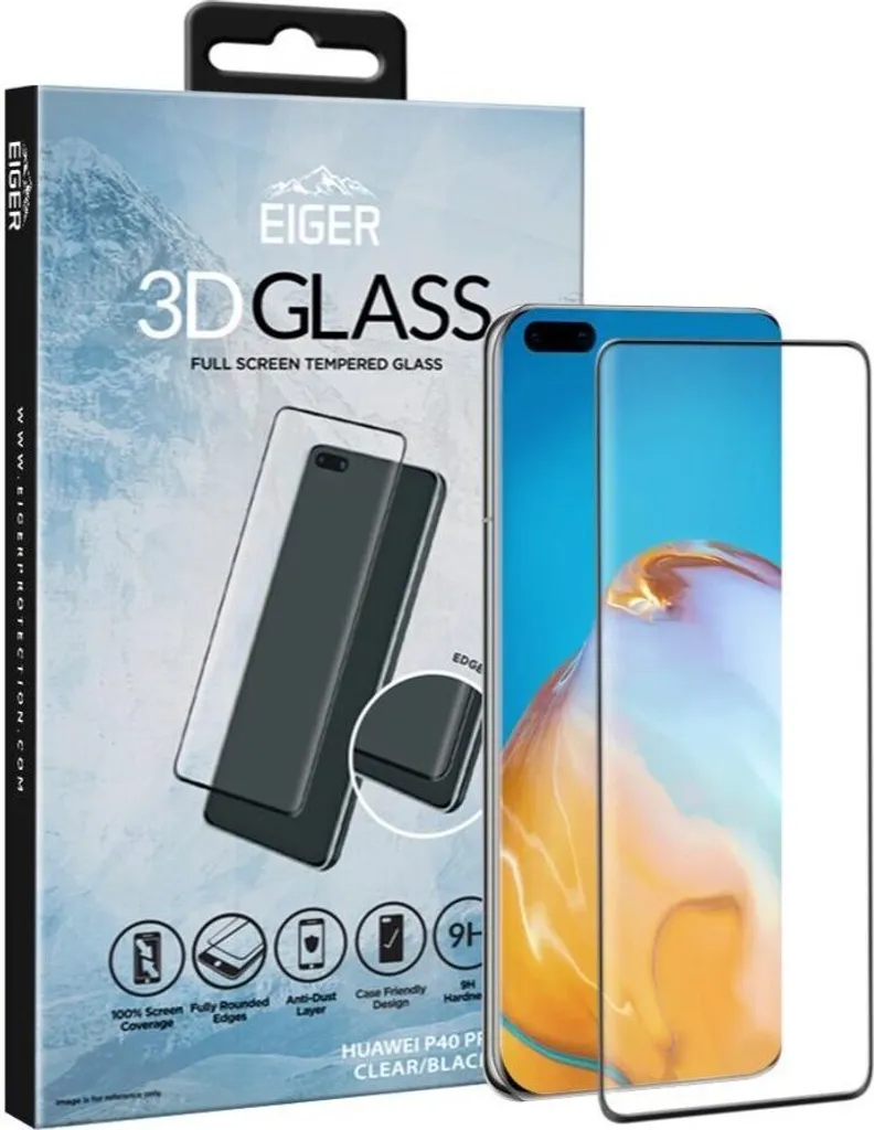 Verre trempé intégral Huawei P40 Pro Plus Eiger Glass 3D Edge to Edge