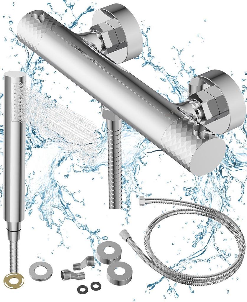 Granitan | Duscharmatur Thermostat - Chrom - Elegantes Design - Ergonomische Steuerung - Hochwertige Materialien