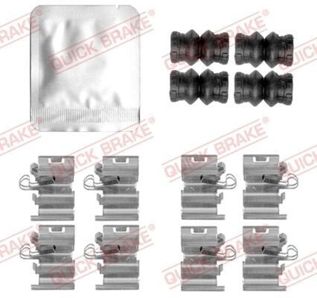 QUICK BRAKE 109-0168 Zubehörsatz Scheibenbremsbelag für FIAT Freemont (345) für JEEP Grand Cherokee V (WL) für CHRYSLER GRAND VOYAGER V (RT) f...