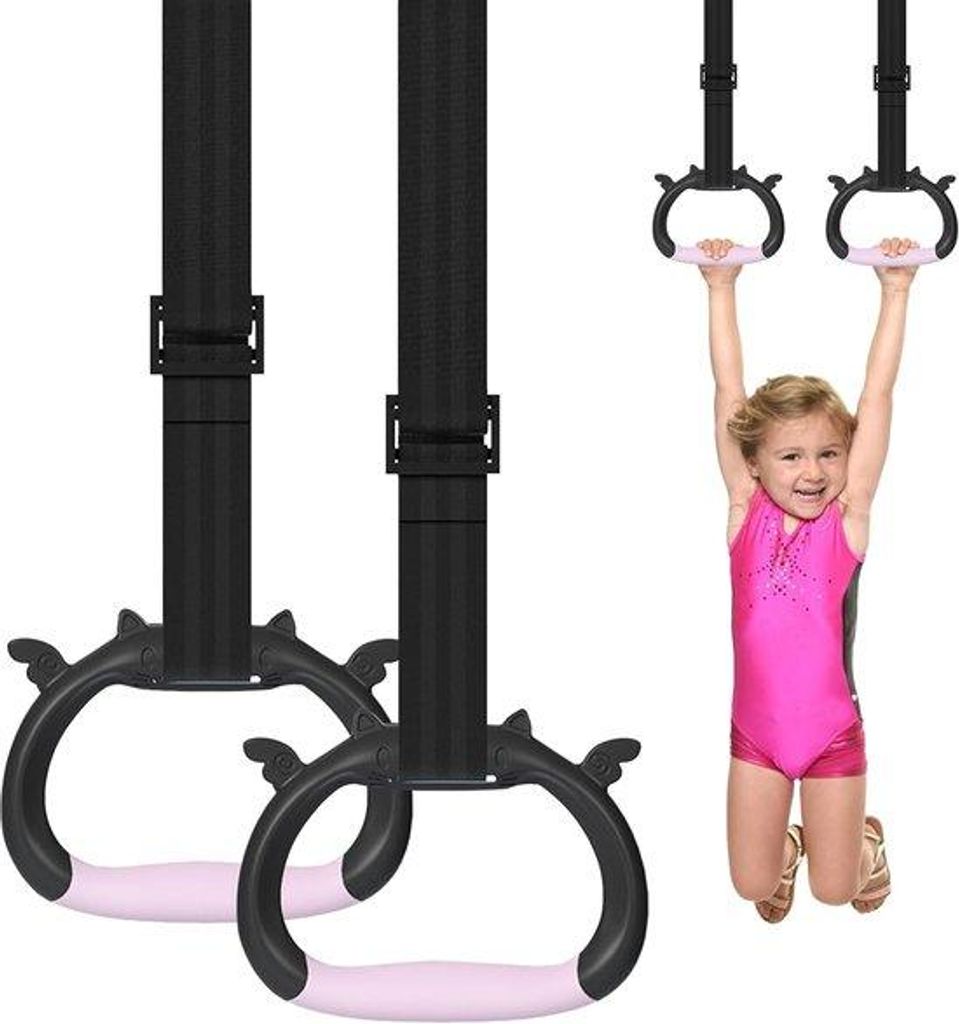 Kinderkrachttrainingsringe, 2 Meter, für Kinder, mit Gummibändern.