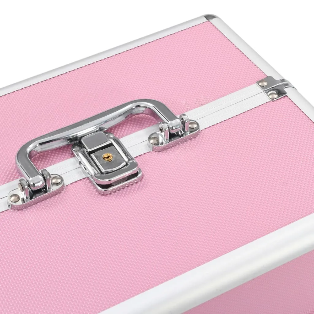 Mallette cosmétique en aluminium rose vidaXL robuste et grand format - 4