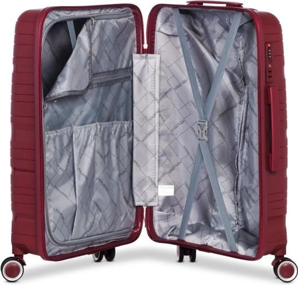 Valigia Famiglia Worldpack Miami L - Weinrot Resistente con TSA