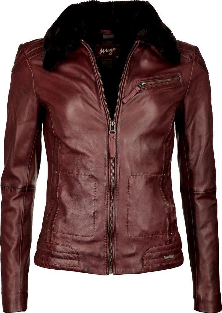 Maze Lederjacke Morelia Damen plum S