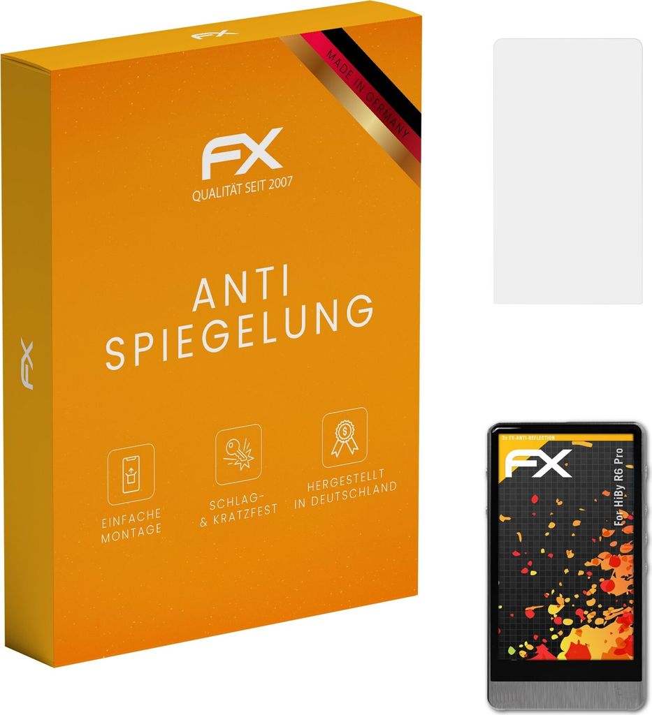 atFoliX FX-Antireflex 3x Schutzfolie kompatibel mit HiBy R6 Pro Displayfolie
