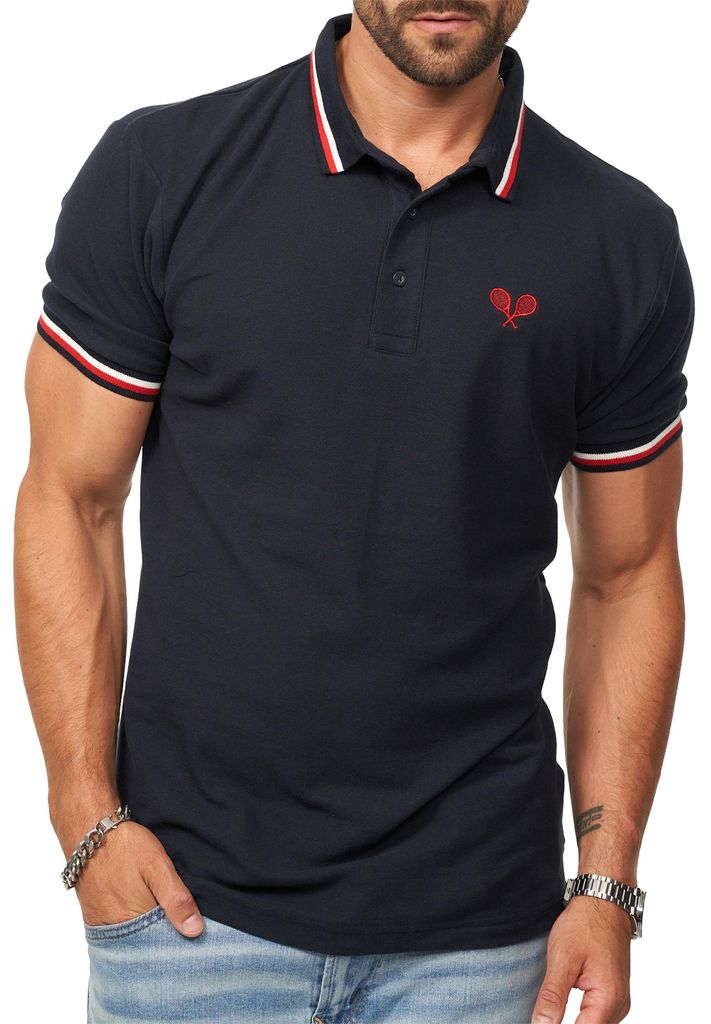 DAILY Baumwolle Herren Poloshirt in Kurzarm als Polo T-Shirt aus 100% Baumwolle - Polo-Hemd für Herren Männer Polohemd mit Logo im Regular-Fit in...