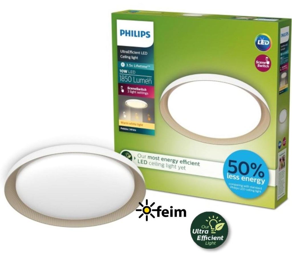 Philips Deckenleuchte, 10 W, LED, 1850 lm, IP20, Weiß