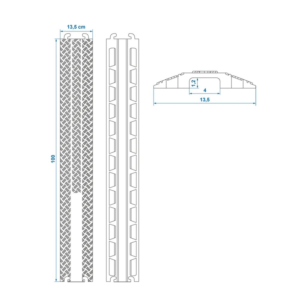 Kabelbrücke 1m Kabelkanal Überfahrschutz Kabelrampe für Produktbild 5