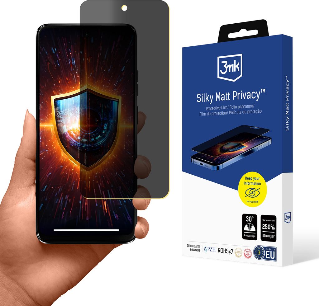 3mk Display Schutzfolie Privatisierung Film Handyfolie Silky Matt Privacy für Motorola Moto G34 5G