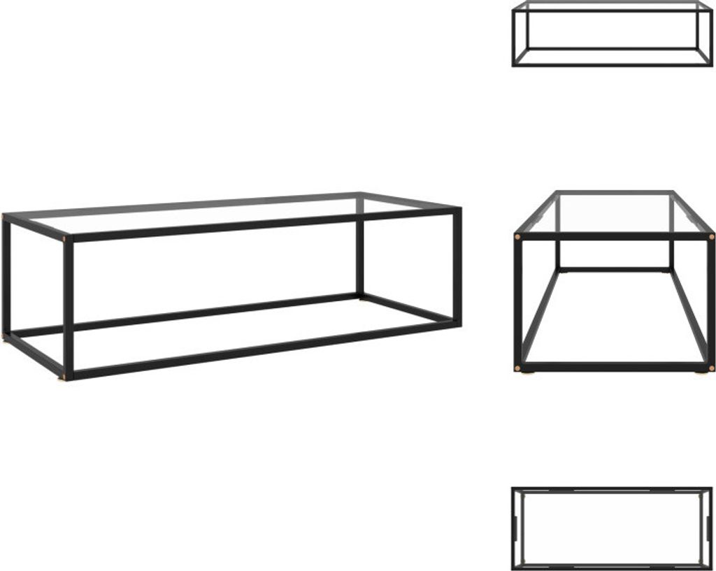 vidaXL Couchtisch Schwarz mit Hartglas 120x50x35 cm - Couchtische