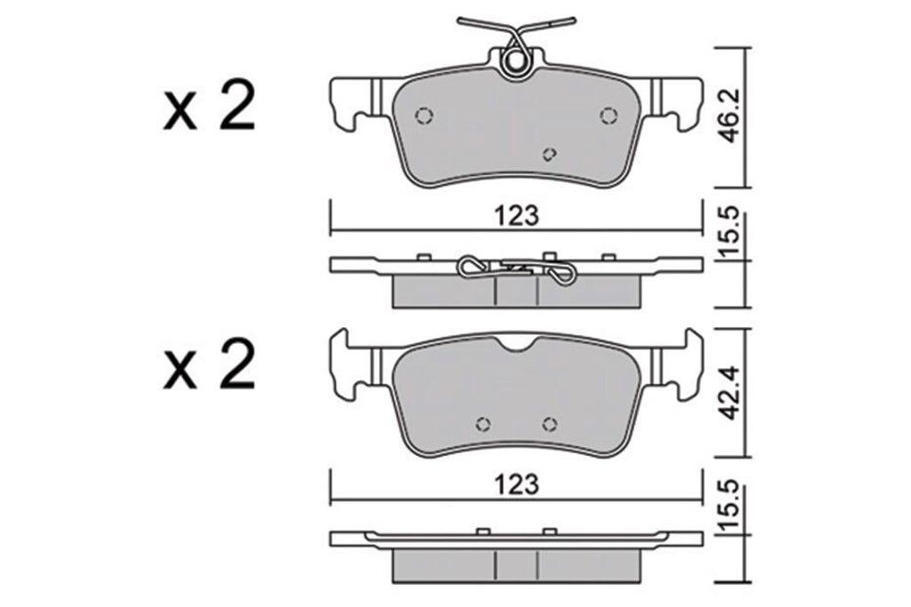 AISIN Bremsbeläge Satz Hinten Bremsklötze passend für PEUGEOT 308 SW II BPPE-2015