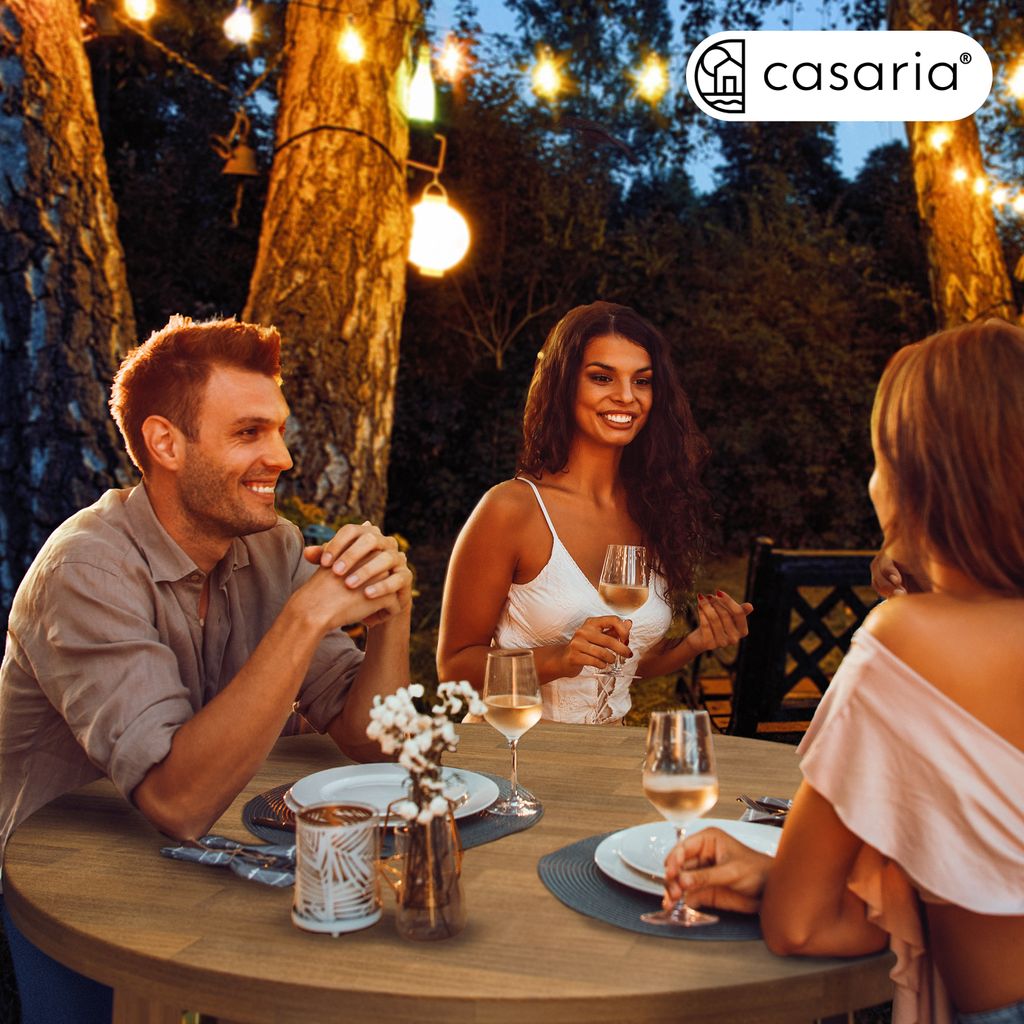 CASARIA Stehtisch Hartholz Akazie Klappbar 110cm Hoch Ø80 cm Rund Rustikal Indoor Outdoor Bistrotisch Biertisch Gartentisch Klapptisch Partytisc...