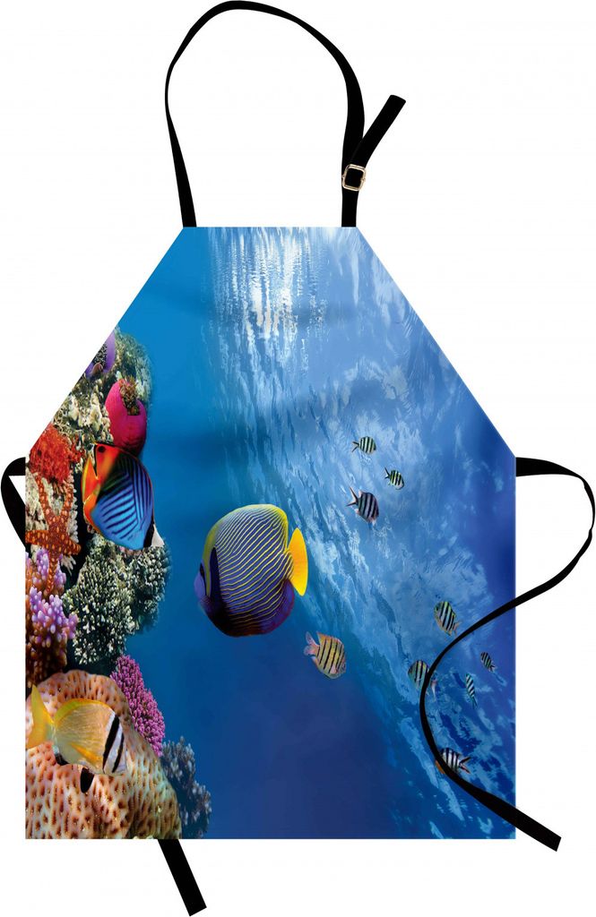 ABAKUHAUS Unter dem Meer Kochschürze, Tropischer Kaiser-Langer lebender Angelfish im Unterwasserexotischen Marinetier-Bild, Farbfest Höhenverstel...