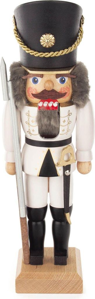 Nussknacker Soldat Weiß lasiert BxHxT 10x29x8cm NEU