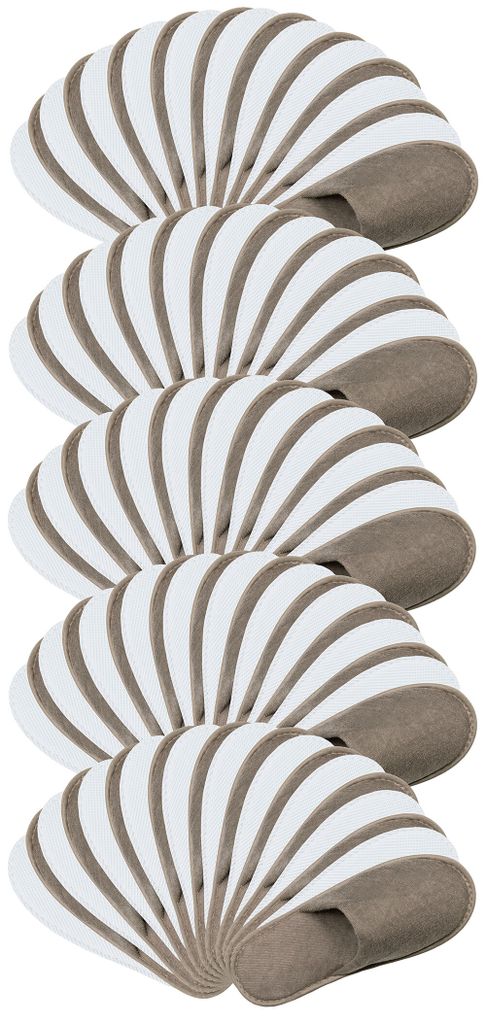 5x 10er Set Frottierslipper geschlossen, Universalgröße, grau