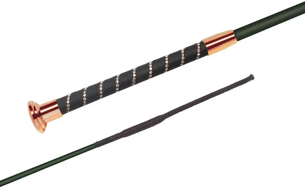 Cravache de dressage Fleck 100 cm Noire Idéale pour Travail en Carrière