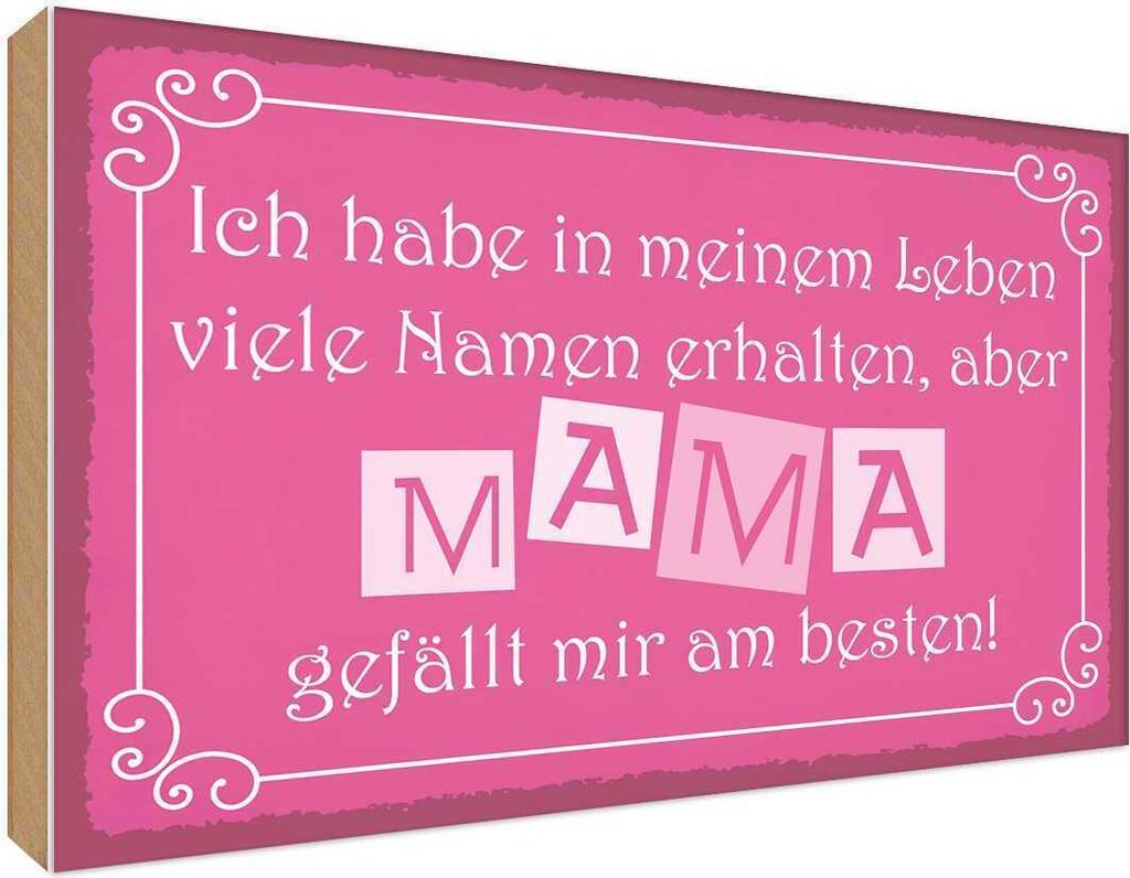vianmo Holzschild 30x40 cm Name Mama gefällt mir am besten Spruch Zitat