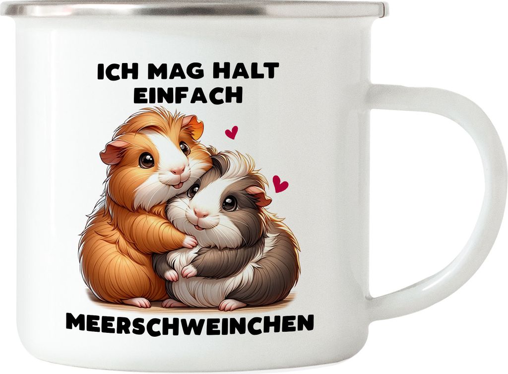 Ich mag halt einfach Meerschweinchen Emaille Tasse Meerschweinchen-Besitzer Nagetier