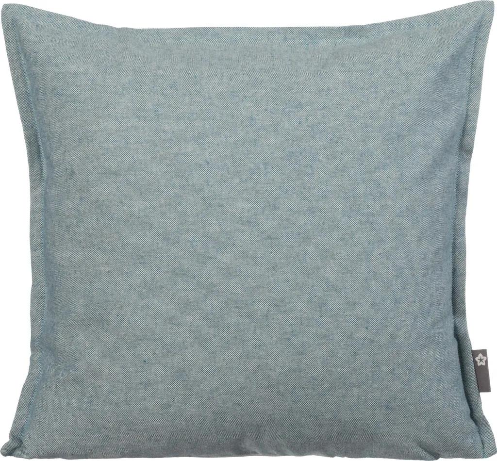 Housse de Coussin Faro Coton Chiné Lagune 41x41 cm Douceur et Design
