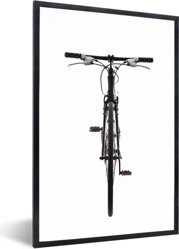 MuchoWow Gerahmtes Poster Eine Vorderansicht eines Mountainbikes 20x30 cm - Poster mit Schwarzem Bilderrahmen Wandposter Rahmen Foto Bilder - Dru...