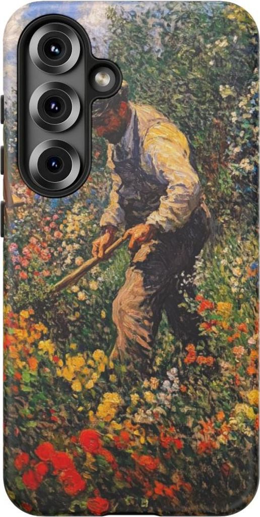 Gärtnerin im blühenden Garten – Handyhülle Kompatibel mit Galaxy S25