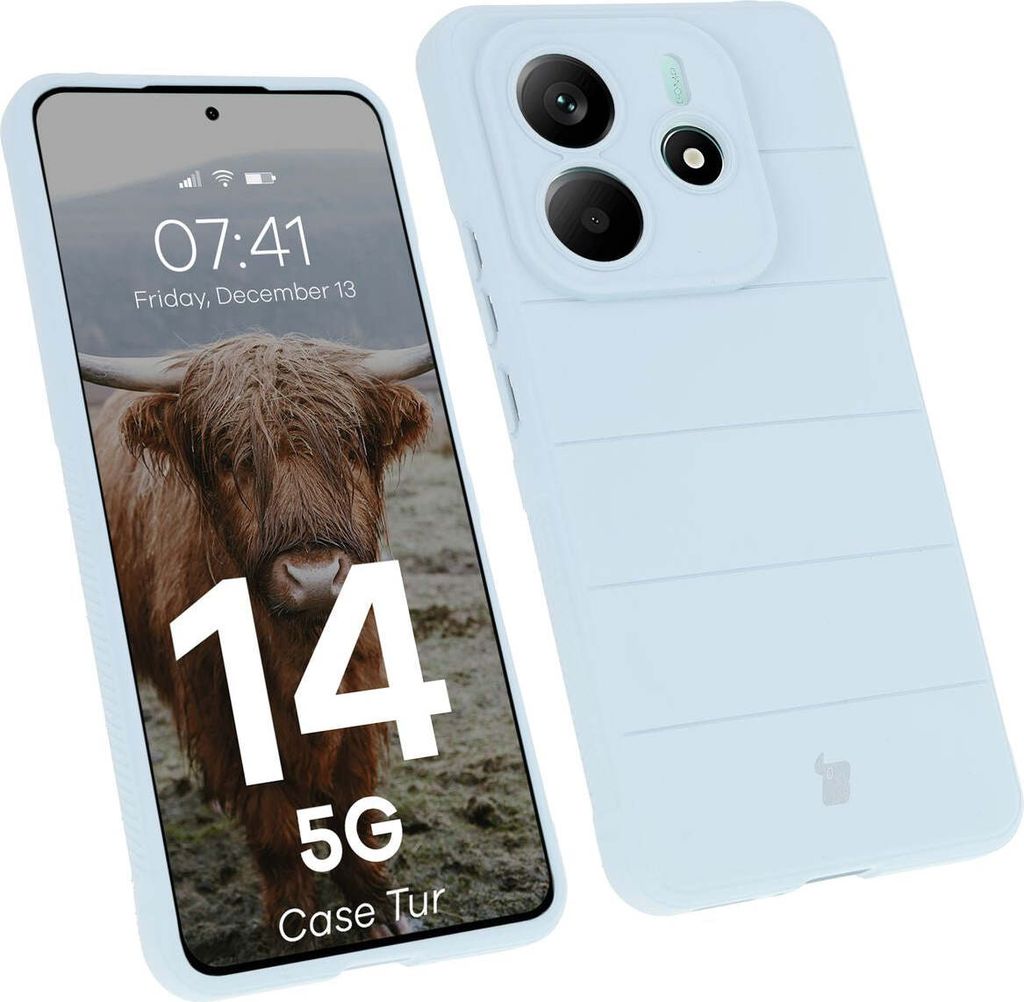 Pancerne etui Bizon Case Tur do Xiaomi Redmi Note 14 5G, jasnoniebieskie