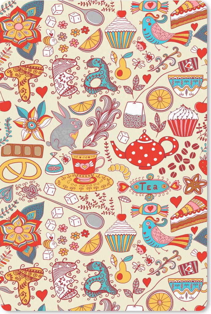 MuchoWow Mauspad Mousepad Tee - Tiere - Süßigkeiten - Regenbogen - Muster 18x27 cm - Mousepads - Maus Mat - Pad - Mausunterlage