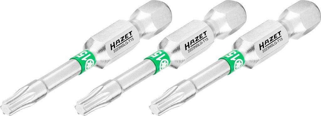 Hazet Bit 1/4 (6,3 mm) Sechskant massiv, Innen TX Profil, 3-tlg., SW T15