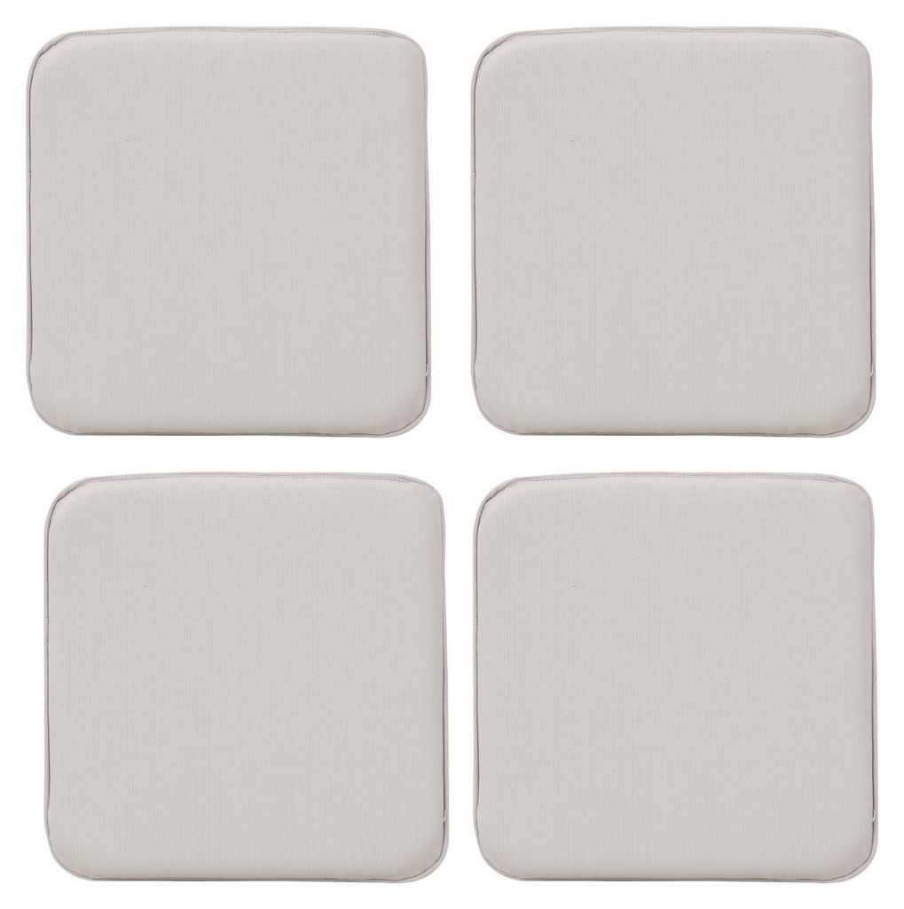 Set mit 4 Sitzkissen aus Memory-Schaum, 40,5 x 40 x 3,5 cm, mit wasserdichter Oberfläche und rutschfester Unterseite, schwarz (ecru)