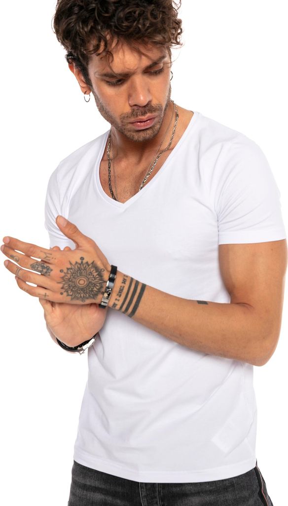 Red Bridge Herren T-Shirt V-Neck Ausschnittgröße - Weit Weiß XL