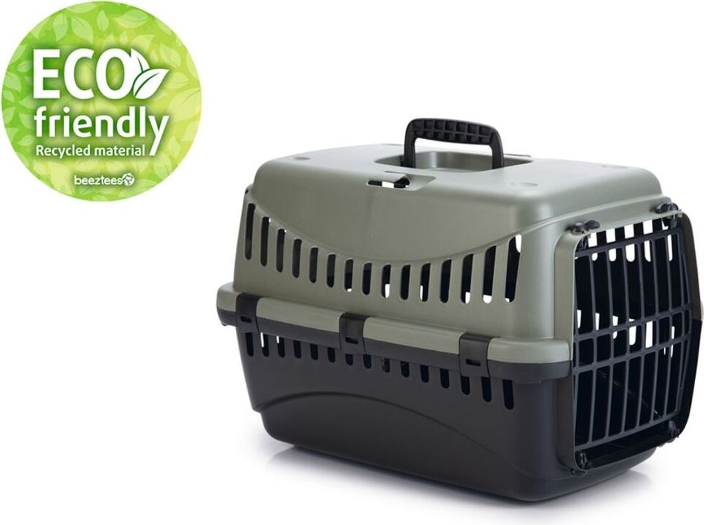 Beeztees Transportbox Gipsy Eco grün/schwarz 46 x 31 x 32 Produktbild 