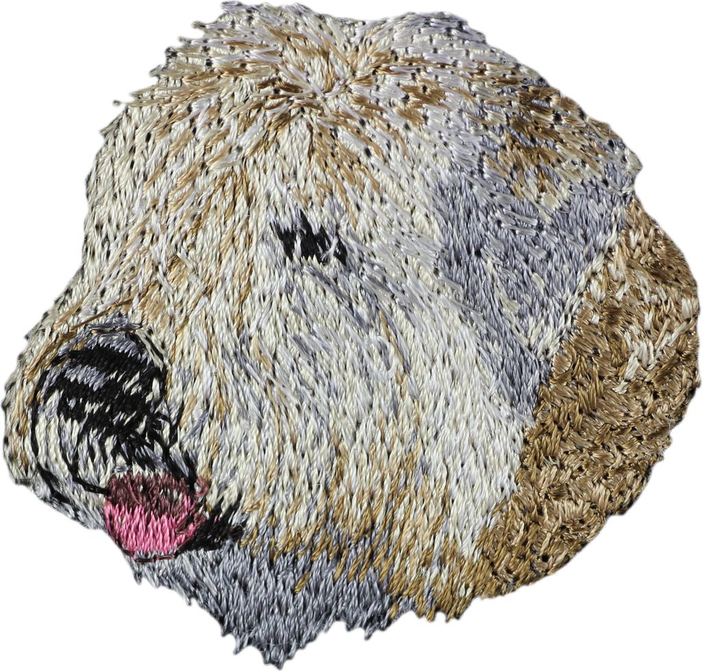 Irish Soft Coated Wheaten Terrier - Hund geformtes Aufnäher, besticktes Patch, einzigartiges Nachbildung für den Rucksack der Marke Art-Dog