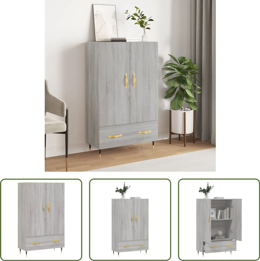Credenza Alta Grigio Sonoma 69,5x31x115 cm | Arredo Casa Economico e Chic - 10