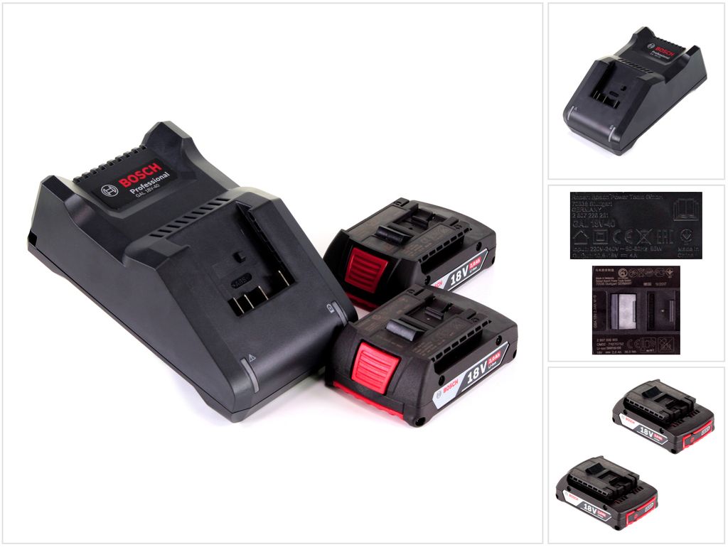 Bosch Starter Set 18V mit 2x GBA Akku 2,0Ah ( 1600Z00036 ) Produktbild 