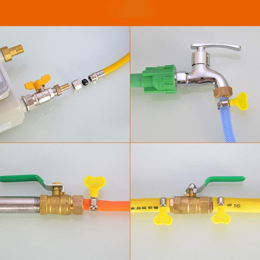 Massiver Messing Schlauchtüllenanschluss - 3 STK. Stachelige BSP Außengewinde 16 mm bis 1/4" für Luft, Wasser, Kraftstoff, Öl, Gas