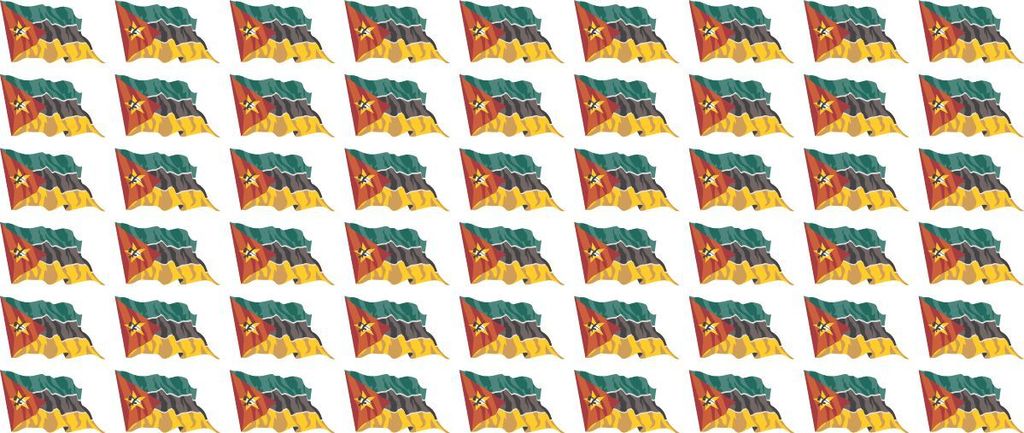 Mini Aufkleber Set - Pack wehend - 20x12mm - selbstklebender Sticker - Mosambik - Flagge / Banner / Standarte fürs Auto, Büro, zu Hause und die S...