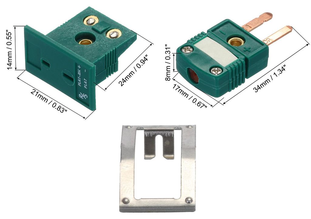 R/S-Typ Thermoelement Drahtverbinder Stecker mit Panelmontage Mini-Buchse Hochtemperatur 220¡ãC (428¡ãF) fš¹r Thermoelement-Sensor Dunkelgrš...