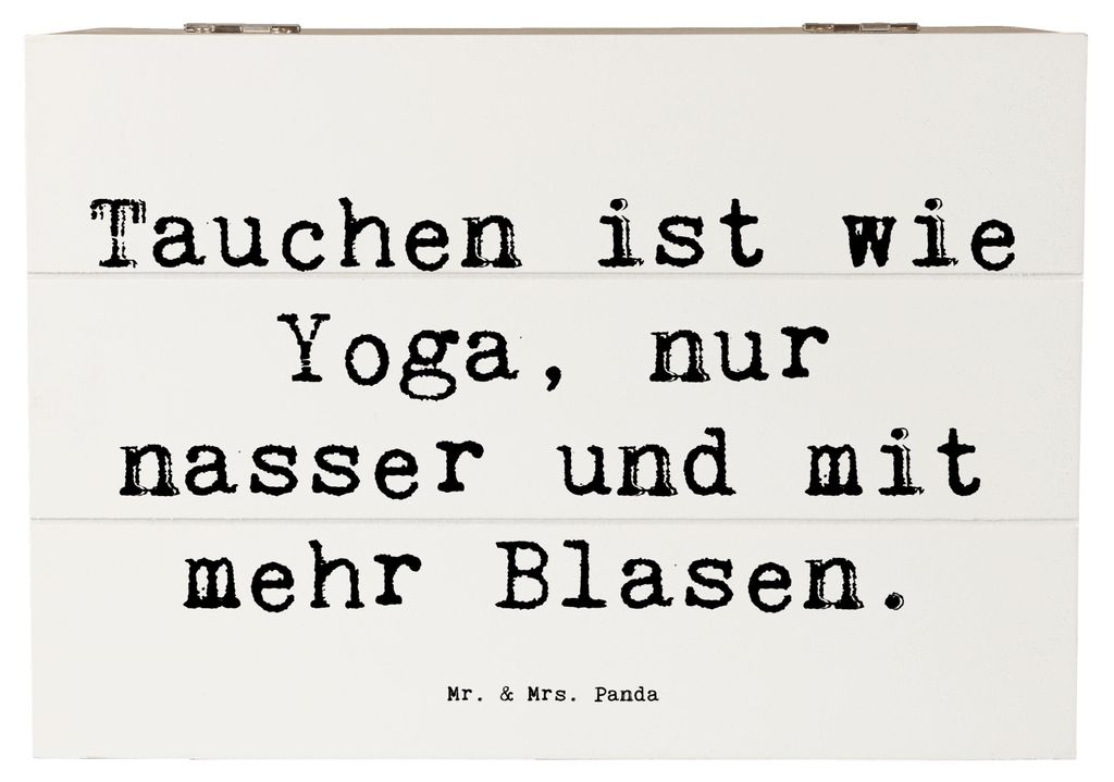 Mr. & Mrs. Panda Truhe Spruch Tauchen Yoga 22 x 15 cm - Weiß - Geschenk, Tauchermaske, Geschenkbox, Abenteuer, Unterwasserwelt, Tauchgänge, Freiz...