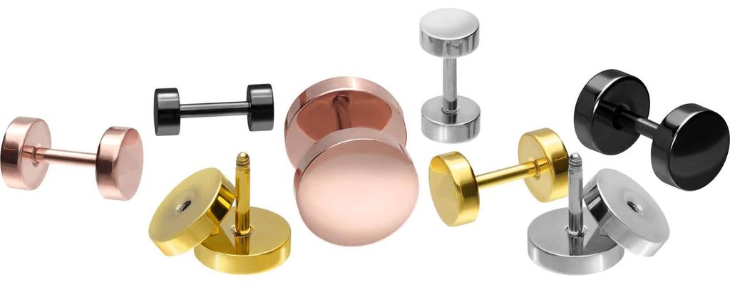 Chirurgenstahl Fake Plug RoséGold Discgröße: 10mm