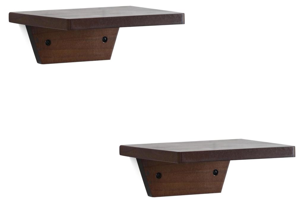 Kleine Wandregale, trapezförmige Wandregale im 2er-Set, Mini-Holzregale für Pflanzen, Dekoration, Aufbewahrung und Dekoration, stilvoll für Wohn...