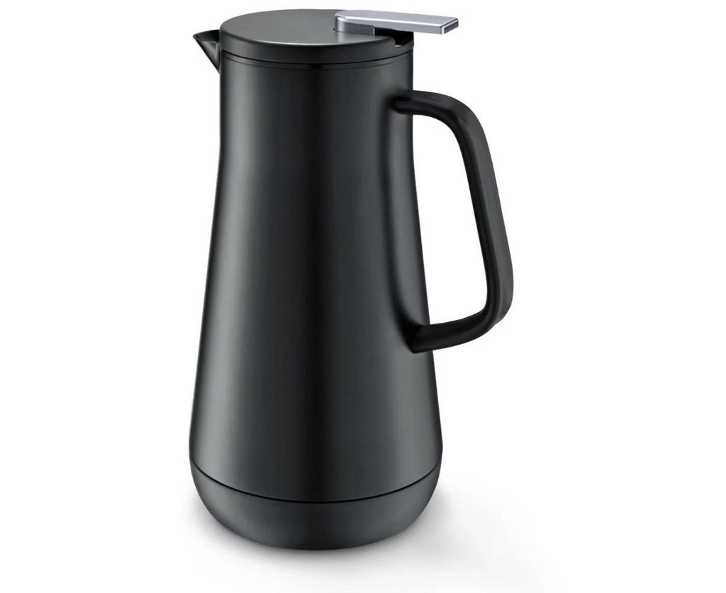 Isolierkanne 1L Thermoskanne Glas Edelstahl Heiß & Kalt Produktbild 