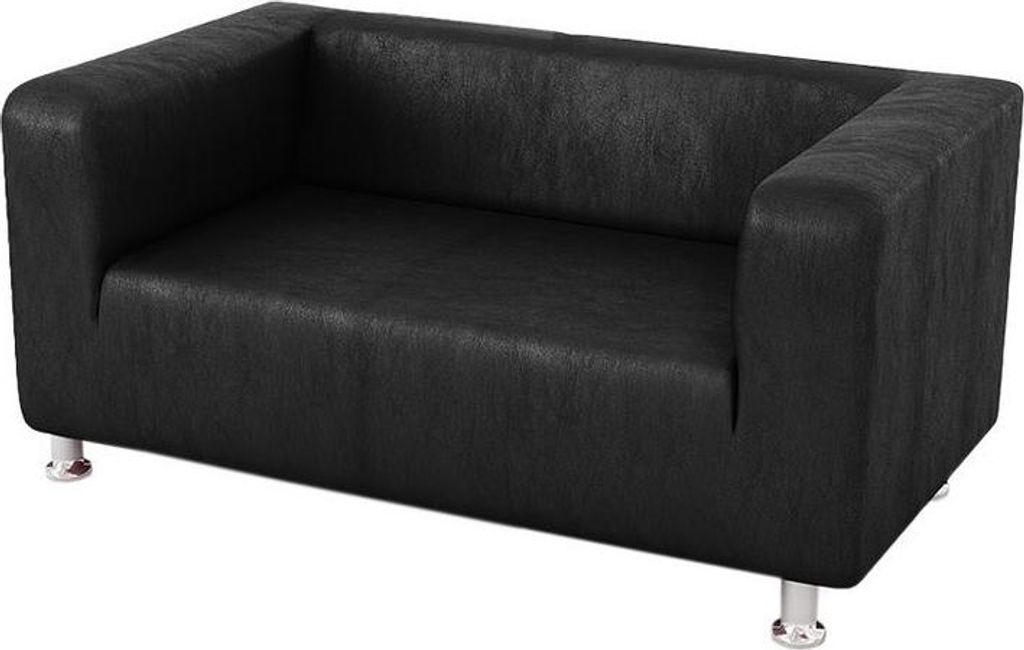 Zweisitzer-Sofa aus Ökoleder Scala-Casco black