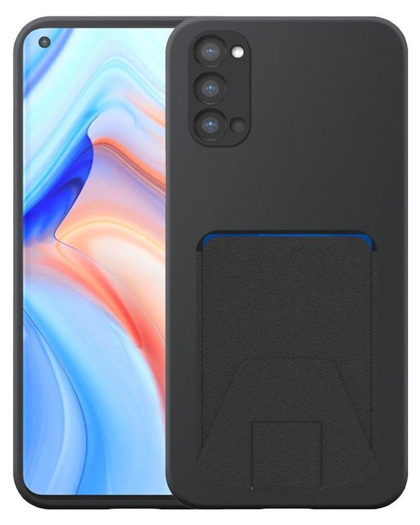 Geeignet für Oppo Reno 4 Pro 5G Phone Case mit verstellbaren Leder Kartenschlitz - Flexible Back Cover Case Silikon TPU mit verstellbaren Leder Ka...