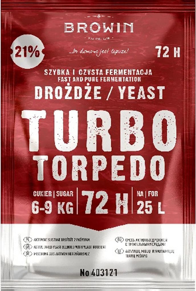 Turbo-Hefe Torpedo 72 h 21% - 120 g Turbo Brennhefe Alkohol Produktbild 