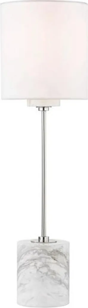 Casa Padrino Lampe de Table Argent et Blanc Ø15,9 x H55,9 cm de Luxe