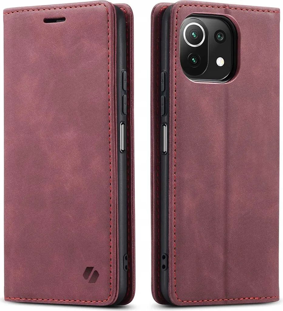 Compatibili con Xiaomi Mi 10T Lite Flip Cover Custodia, Libro Pelle PU con Funzione Supporto Chiusura Magnetica Portafoglio Libretto Bumper Case per Xiaomi Mi 10T Lite Brown HX