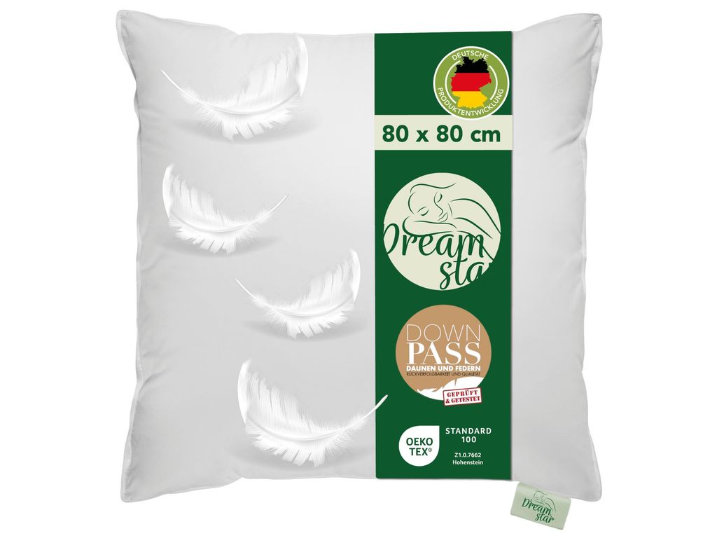Driekamerig kussen | donskussen | DREAMSTAR | 80 x 80 cm Productafbeelding 